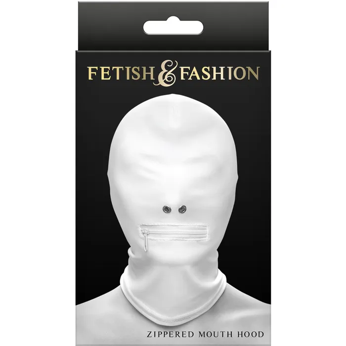 NS Novelties Female Sex Toys Fetish Fashion Zippered Mouth Hood White NS Novelties Female Sex Toys Fetish Fashion Zippered Mouth Hood White