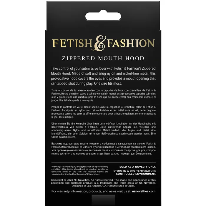 NS Novelties Female Sex Toys Fetish Fashion Zippered Mouth Hood White NS Novelties Female Sex Toys Fetish Fashion Zippered Mouth Hood White