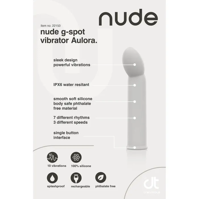 Nude Aulora Mini Travel GSpot Vibrator Grey Dream Toys Vibrators Nude Aulora Mini Travel GSpot Vibrator Grey Dream Toys Vibrators