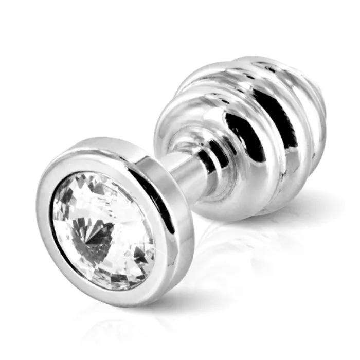 PAR Male Sex Toys Diogol Ano Ribbed Steel Anal Plug 30mm
