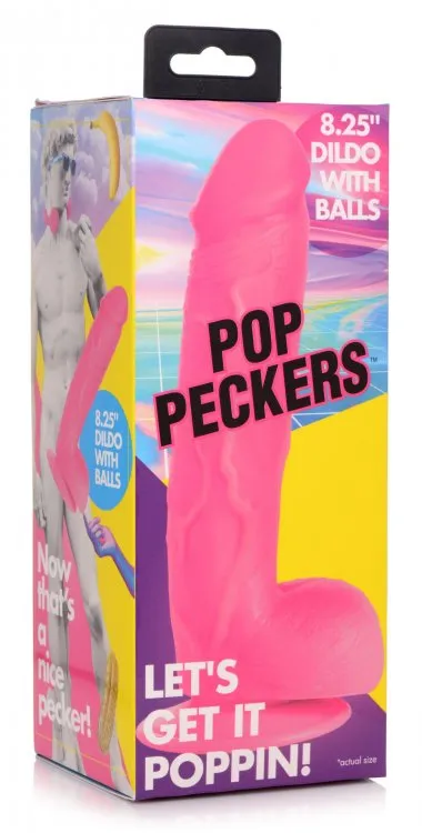 Pop 825in Dildo W Balls Pink XR Brands Dildos