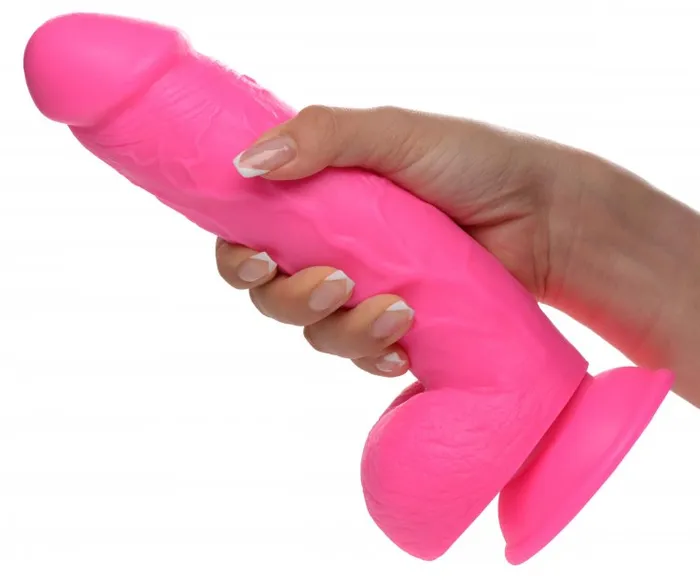 Pop 825in Dildo W Balls Pink XR Brands Dildos