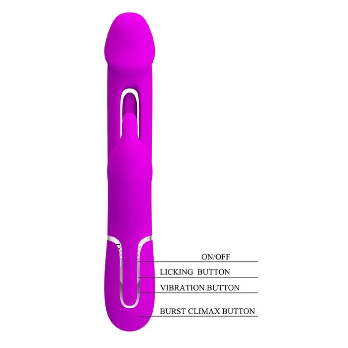 Pretty Love Vibrators Pretty Love Kampas 3In1 Licking Rabbit Vibrator Purple Pretty Love Vibrators Pretty Love Kampas 3In1 Licking Rabbit Vibrator Purple