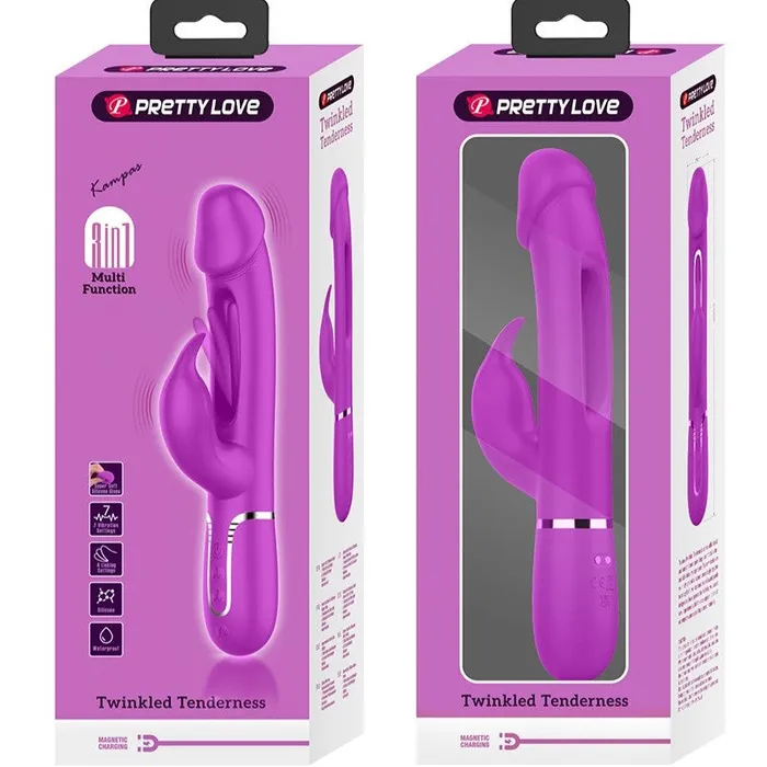 Pretty Love Vibrators Pretty Love Kampas 3In1 Licking Rabbit Vibrator Purple Pretty Love Vibrators Pretty Love Kampas 3In1 Licking Rabbit Vibrator Purple