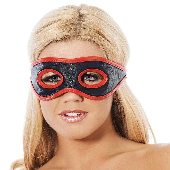 Rimba Leather Mask Red And Black Restraints
