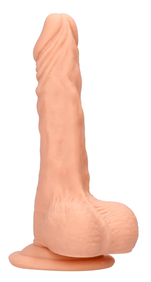 Shots RealRock Dildos 7 Inch Dong With Testicles Flesh