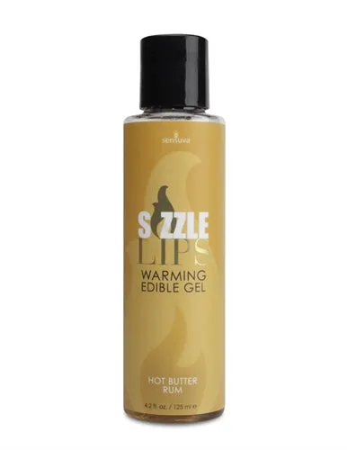 Sizzle Lips Warming Edible Gel Hot Butter Rum 42 Oz Sensuva Enhancers