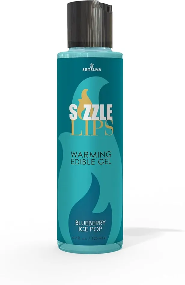 Sizzle Lips Warming Gel Massage Lotion Blueberry Ice Pop SENSUVA Enhancers