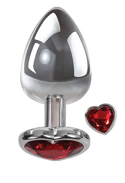 Small Red Heart Gem Anal Plug Adam and Eve Anal