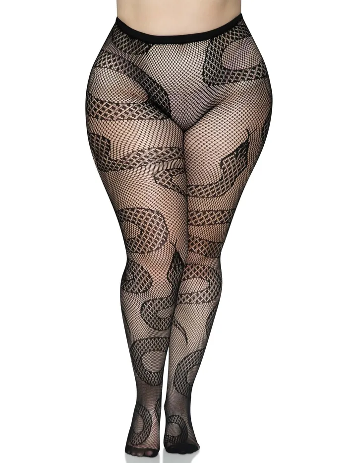 Snake Net Tights 1x2x Black Leg Avenue Anal