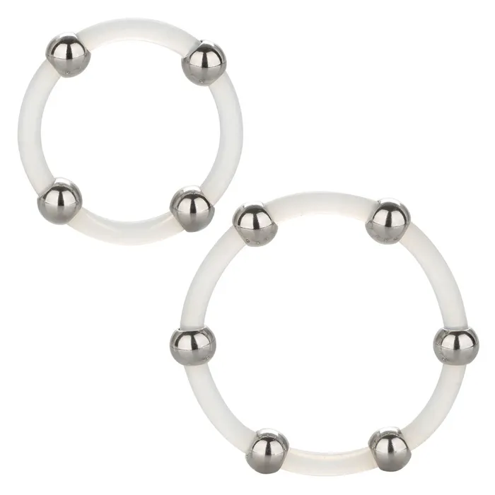Steel Beaded Silicone Ring Set CalExotics Male Sex Toys