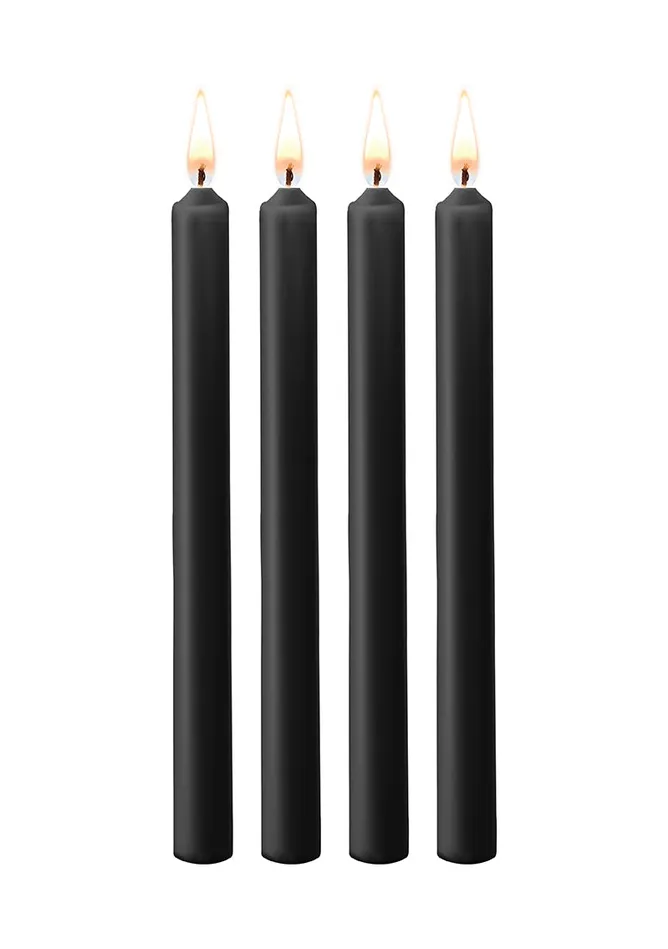 Teasing Wax Candles Large Blk 4Pack Shots Male Sex Toys