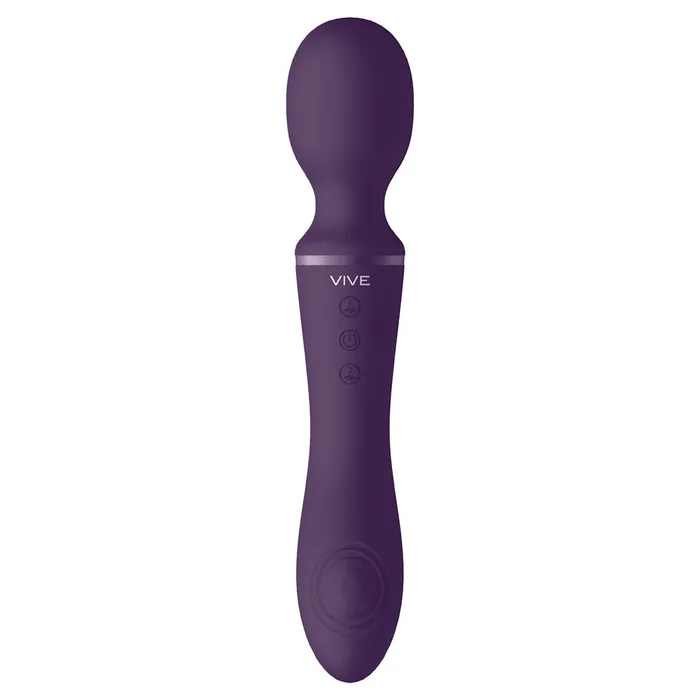 Vibrators Shots Toys Vive Enora Double Ended Rechargeable Wand Purple