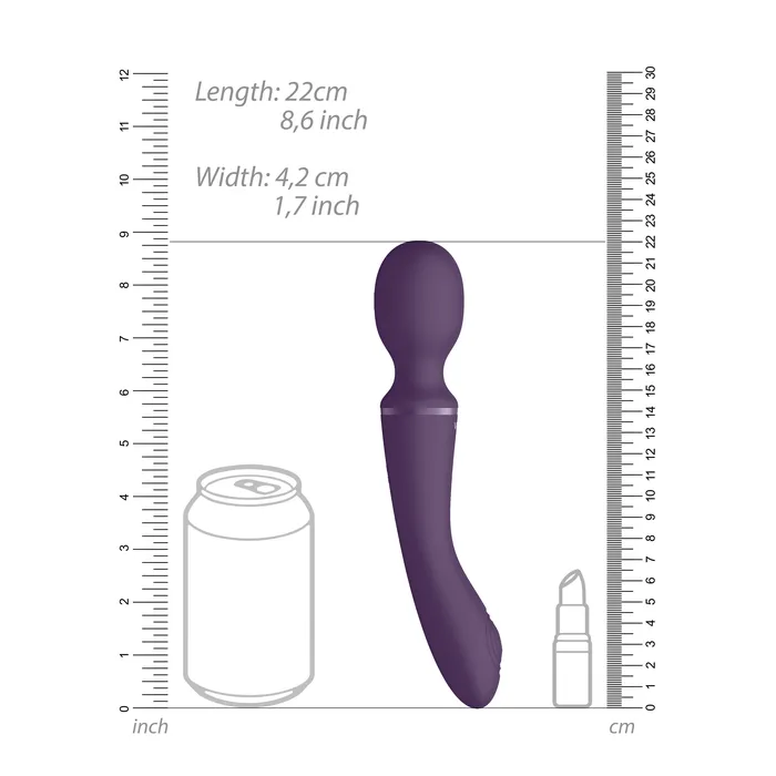 Vibrators Shots Toys Vive Enora Double Ended Rechargeable Wand Purple Vibrators Shots Toys Vive Enora Double Ended Rechargeable Wand Purple