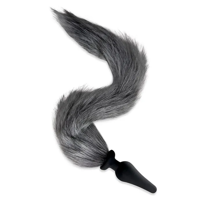 Whipsmart Anal Furry Tales 16 Inch Grey Foxtail Butt Plug Furry Play Set