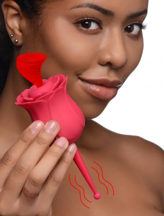 XR Brands Bloomgasm The Rose Buzz Dual Ended Airstim Rose Vibrators
