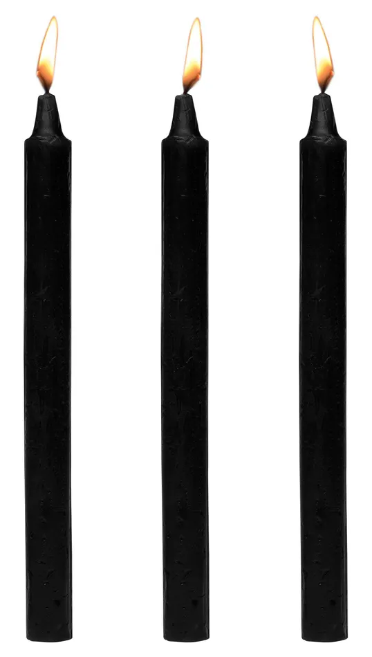 XR Brands Master Series Anal Fetish Drip Candles 3pk Black