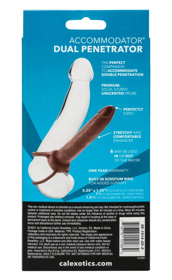 Accommodator Dual Penetrator Brown CalExotics Female Sex Toys Accommodator Dual Penetrator Brown CalExotics Female Sex Toys