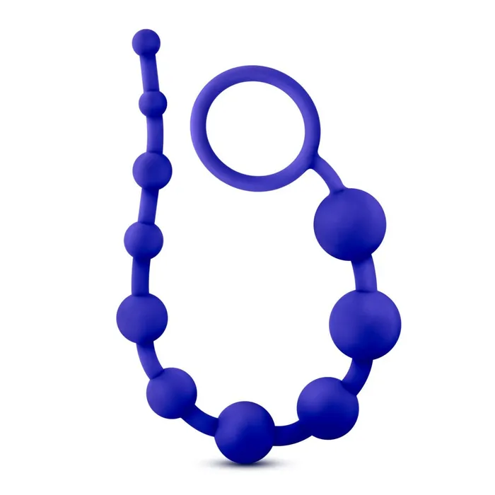 Anal Blush Novelties Luxe Silicone 10 Beads Indigo