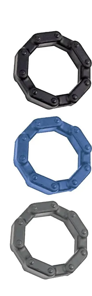 AnalEse Chainlink Cockrings Blackbluegrey Nasstoys Anal