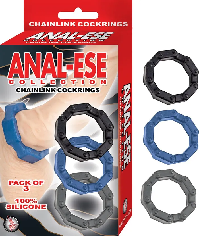 AnalEse Chainlink Cockrings Blackbluegrey Nasstoys Anal AnalEse Chainlink Cockrings Blackbluegrey Nasstoys Anal