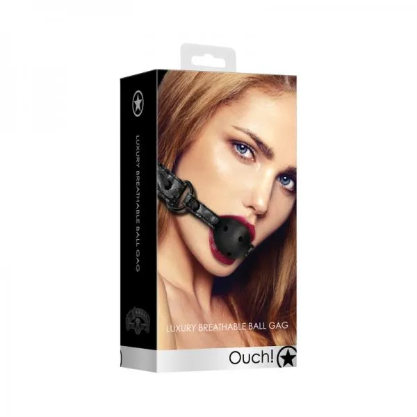 Breathable Luxury Ball Gag Black Shots America LLC Anal