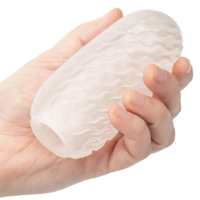 CalExotics Male Sex Toys Boundless Reversible Ribbed Stroker Clear