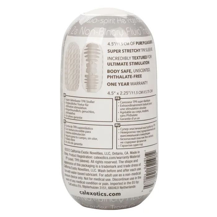 CalExotics Male Sex Toys Boundless Reversible Ribbed Stroker Clear