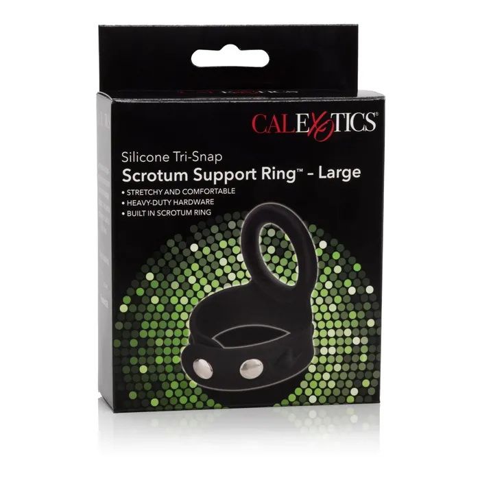 CalExotics Male Sex Toys Silicone TriSnap Scrotum Support Ring Large