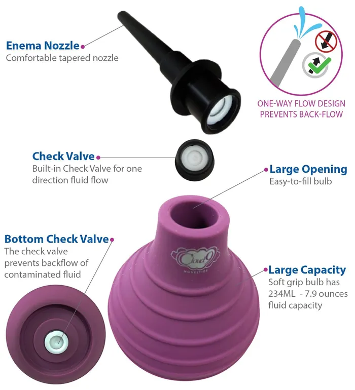 Cloud 9 Novelties Male Sex Toys Health and Wellness Deluxe Enema Douche Non Backflow OneWay Valve 79 Fl Oz Plum Cloud 9 Novelties Male Sex Toys Health and Wellness Deluxe Enema Douche Non Backflow OneWay Valve 79 Fl Oz Plum