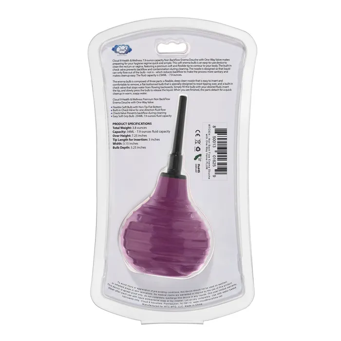 Cloud 9 Novelties Male Sex Toys Health and Wellness Deluxe Enema Douche Non Backflow OneWay Valve 79 Fl Oz Plum Cloud 9 Novelties Male Sex Toys Health and Wellness Deluxe Enema Douche Non Backflow OneWay Valve 79 Fl Oz Plum