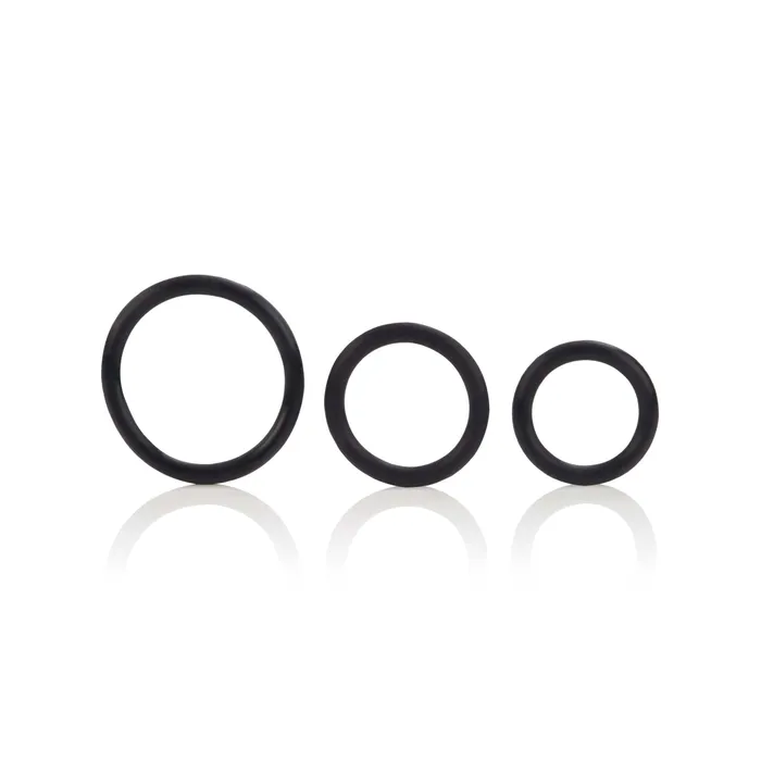 Couples Rubber Ring 3 Piece Set Black CalExotics Couples Rubber Ring 3 Piece Set Black CalExotics