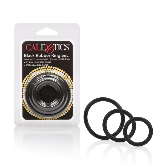 Couples Rubber Ring 3 Piece Set Black CalExotics Couples Rubber Ring 3 Piece Set Black CalExotics