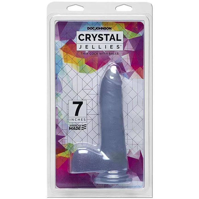 Crystal Jellies 7 Inch Slim Cock With Balls Doc Johnson Dildos