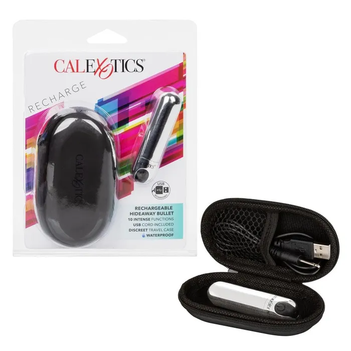 Female Sex Toys CalExotics Rechargeable Hideaway Bullet Silver