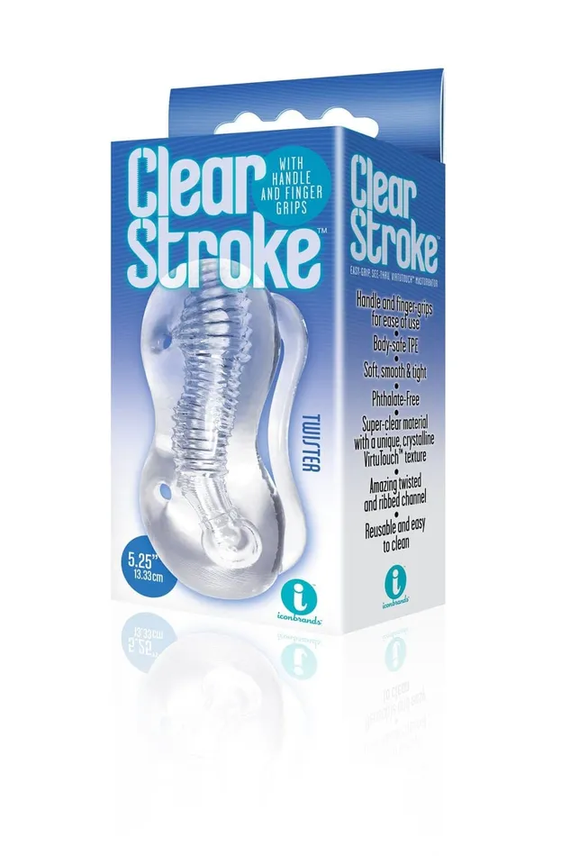 Icon Brands Male Sex Toys The 9s Clear Stroke Twister Masturbator