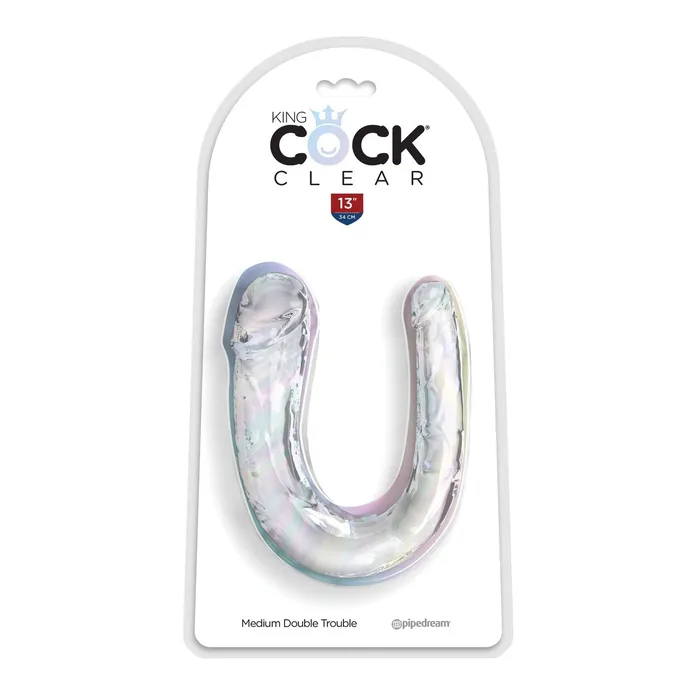 King Cock Dildos King Cock Clear Medium Double Trouble Dildo