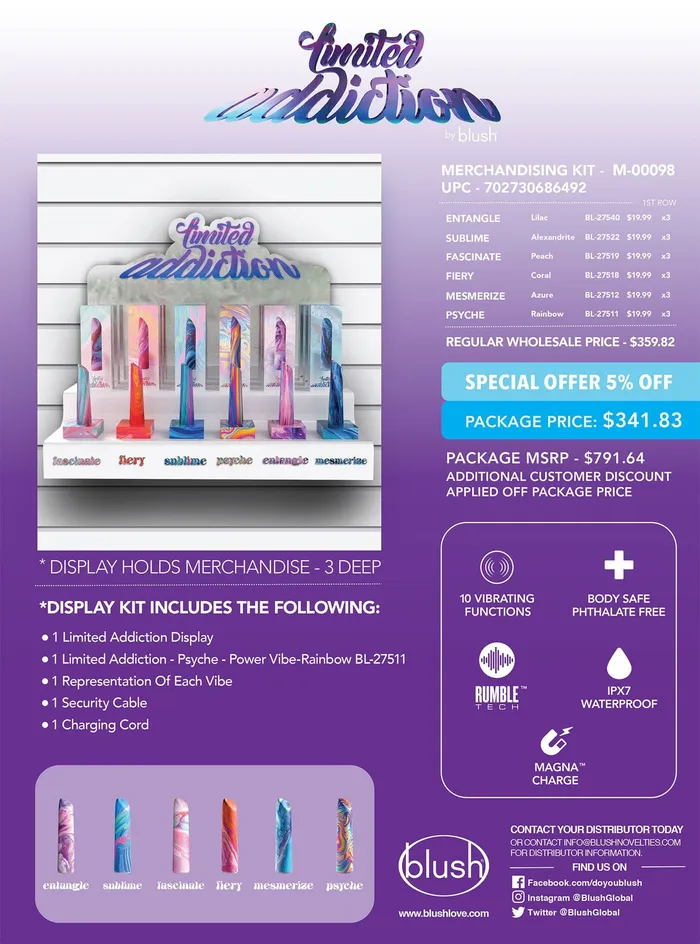 Limited Addiction Merchandising Kit Blush Novelties Dildos Limited Addiction Merchandising Kit Blush Novelties Dildos