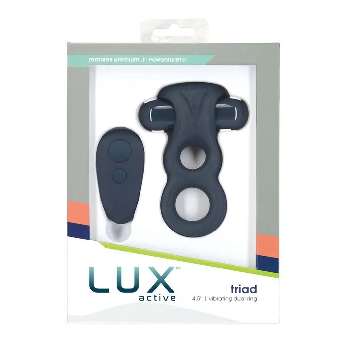 LUX Male Sex Toys Lux Active Triad 45 Vibrating Dual Ring With Remote