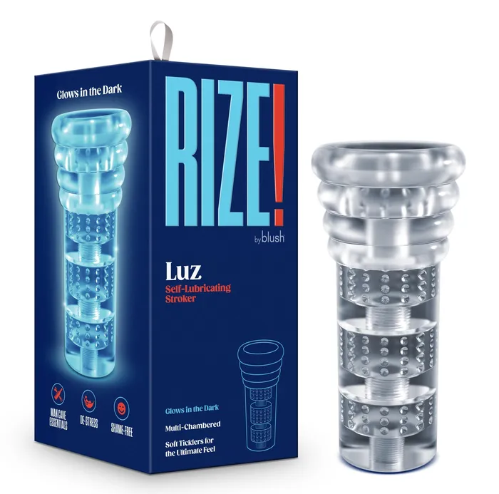 Male Sex Toys Blush Rize Luz Glow in the Dark Self Lubricating Stroker Clear Male Sex Toys Blush Rize Luz Glow in the Dark Self Lubricating Stroker Clear