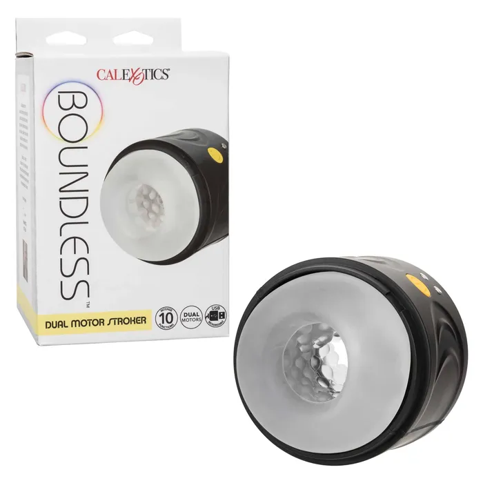 Male Sex Toys Boundless Dual Motor Stroker Black CalExotics