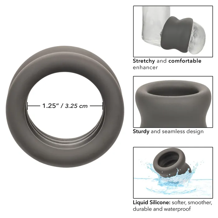 Male Sex Toys CalExotics Alpha Liquid Silicone Scrotum Ring Gray Male Sex Toys CalExotics Alpha Liquid Silicone Scrotum Ring Gray