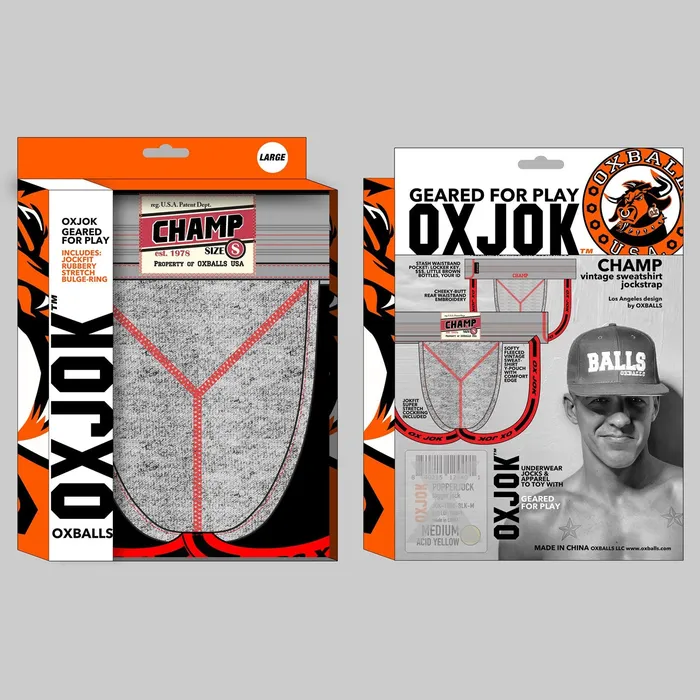 OXJok Male Sex Toys Champ Vintage Sweatshirt Jockstrap Gray Heather Medium OXJok Male Sex Toys Champ Vintage Sweatshirt Jockstrap Gray Heather Medium