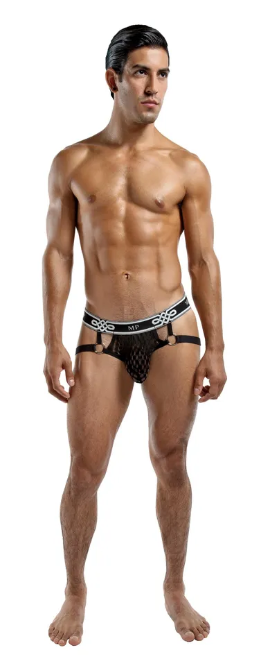 Peep Show Jock Ring Large XLarge Black Male Power Male Sex Toys