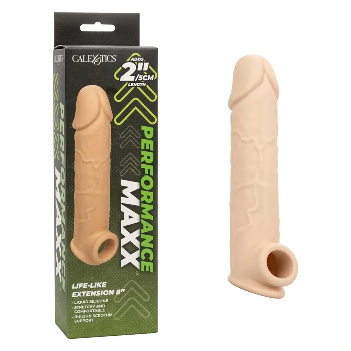 Performance Maxx LifeLike Extension 8 Inch Ivory CalExotics Anal Performance Maxx LifeLike Extension 8 Inch Ivory CalExotics Anal