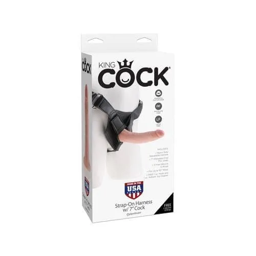 Pipedream Female Sex Toys King Cock Strap on Harness With 7 Inch Cock Flesh Pipedream Female Sex Toys King Cock Strap on Harness With 7 Inch Cock Flesh