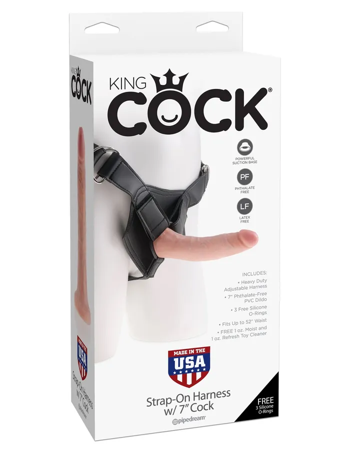 Pipedream Female Sex Toys King Cock Strap on Harness With 7 Inch Cock Flesh Pipedream Female Sex Toys King Cock Strap on Harness With 7 Inch Cock Flesh