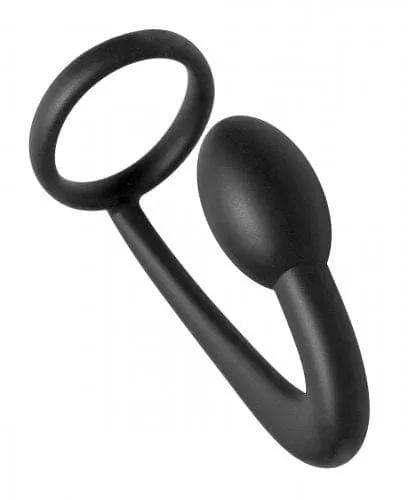 Prostatic Play Explorer Silicone Cock Ring and Prostate Plug XR Brands MS Prostatic Play Male Sex Toys