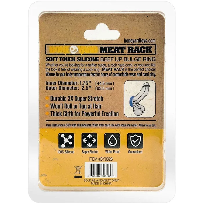 Rascal Boneyard Male Sex Toys Meat Rack Cock Ring Blue Rascal Boneyard Male Sex Toys Meat Rack Cock Ring Blue