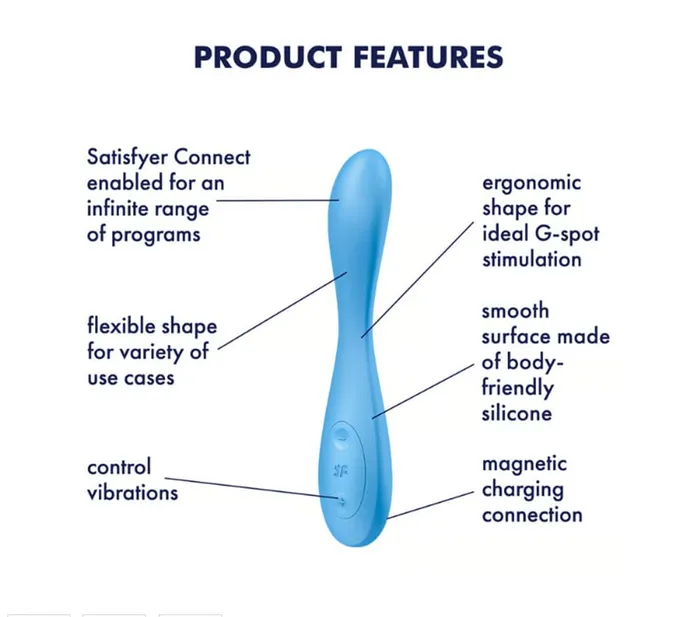 Satisfyer GSpot Flex 4 Connect App Multi Vibrator Blue Satisfyer Vibrators Satisfyer GSpot Flex 4 Connect App Multi Vibrator Blue Satisfyer Vibrators